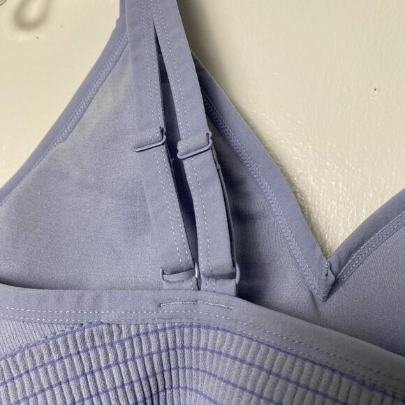 Tranquil & True Bra Bralette Blue Striped Women Teens Youth Sport Bra Stretch - Picture 11 of 11